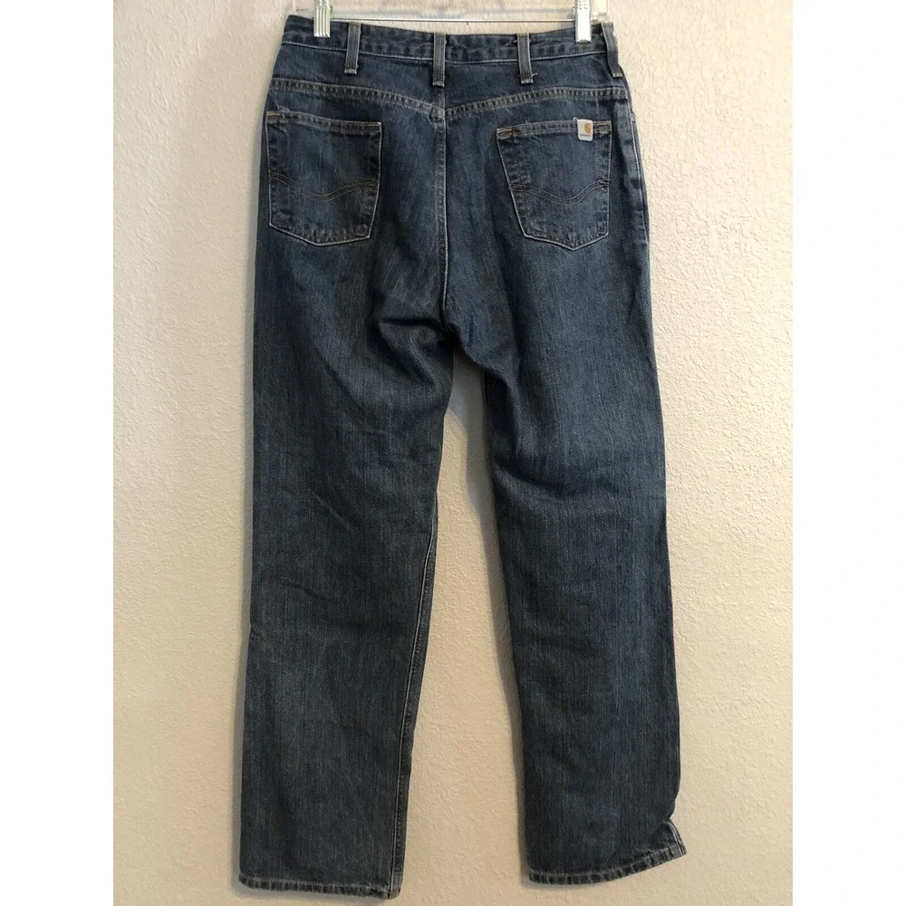 Carhartt Womens Jeans 6x32 Blue Relaxed Fit Medium Wash Denim Carpenter Workwear